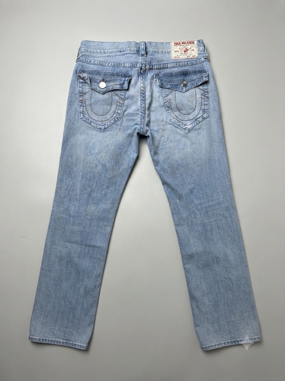 True Religion Mcbling Light Wash Straight Jeans low ride